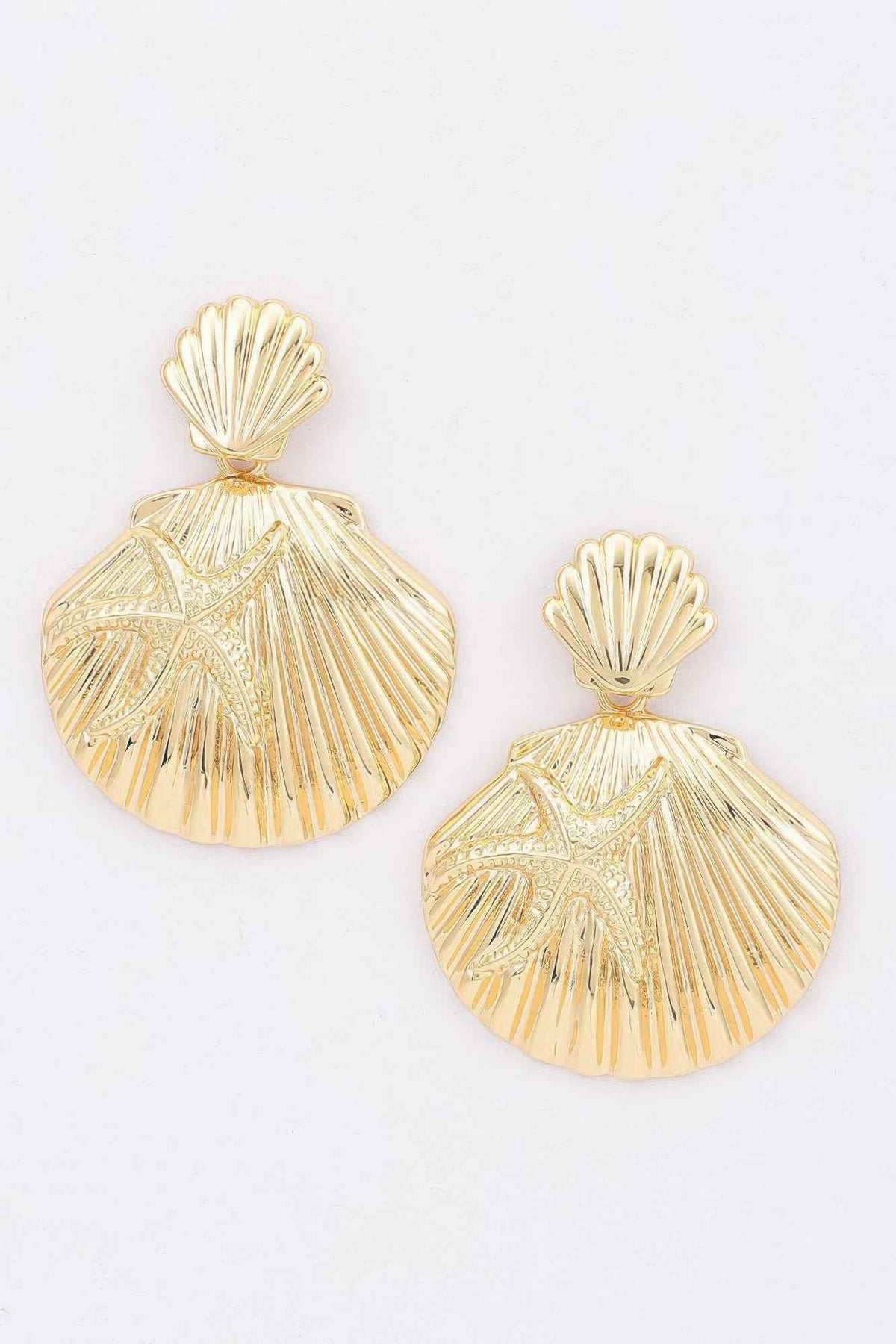 Starfish Shell Drop Earrings