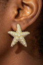 Crystal Starfish Stud Earrings