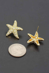 Crystal Starfish Stud Earrings