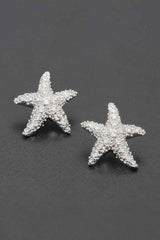 Crystal Starfish Stud Earrings
