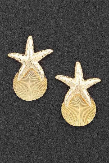 Starfish & Shell Drop Earrings