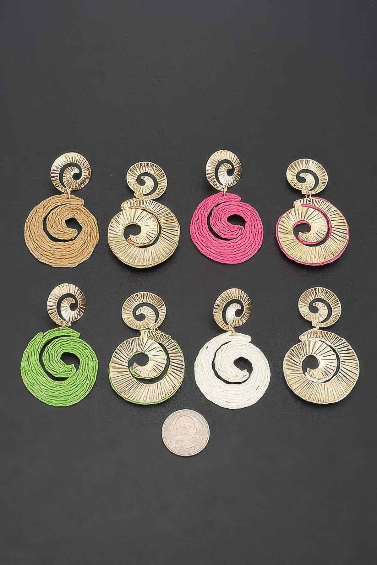 Raffia Spiral Drop Earrings