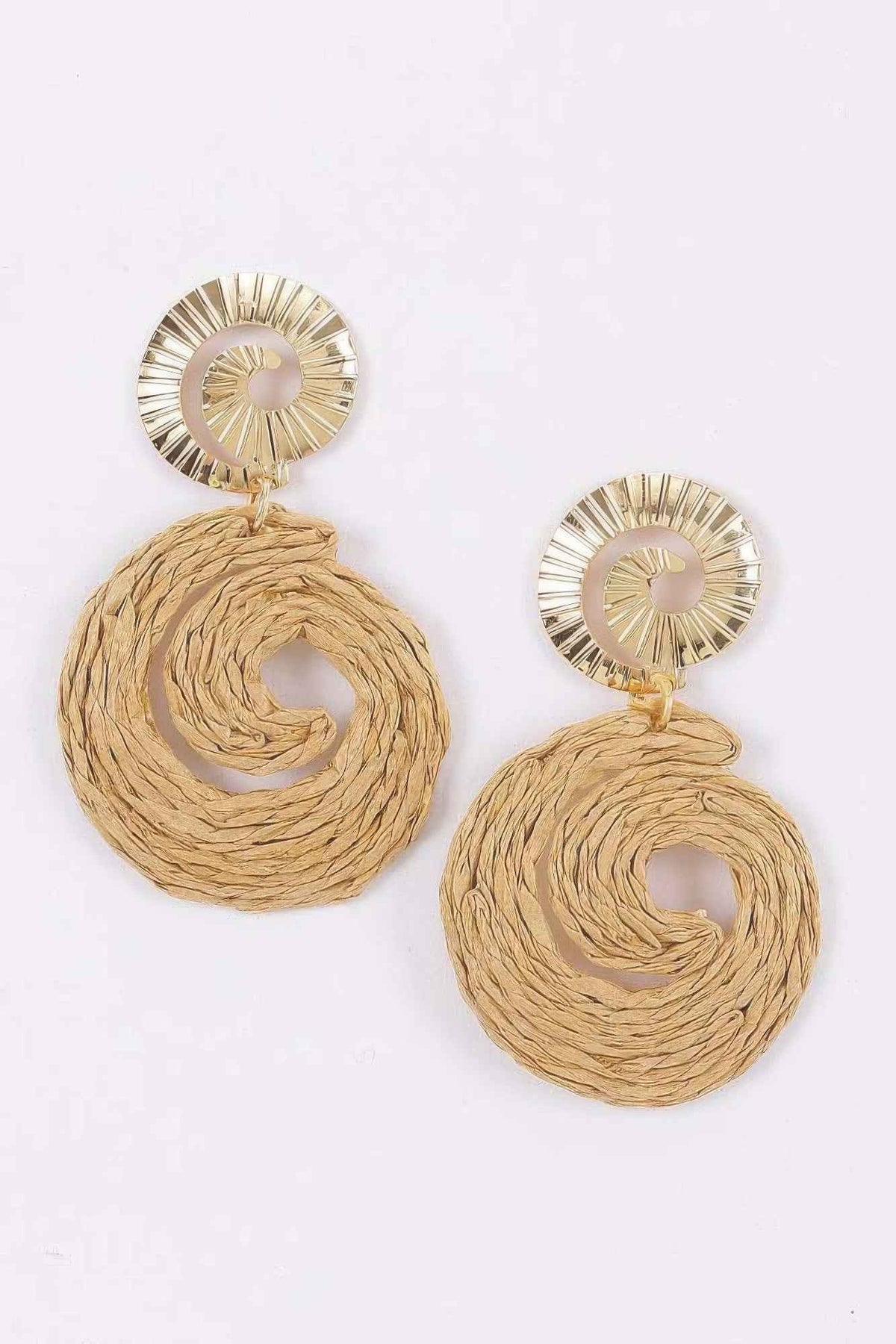 Raffia Spiral Drop Earrings
