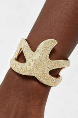 Starfish Hinged Cuff Bracelet