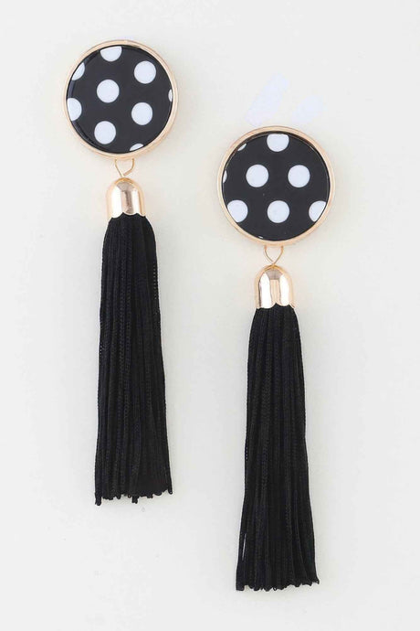 Polka Dot Tassel Drop Earrings