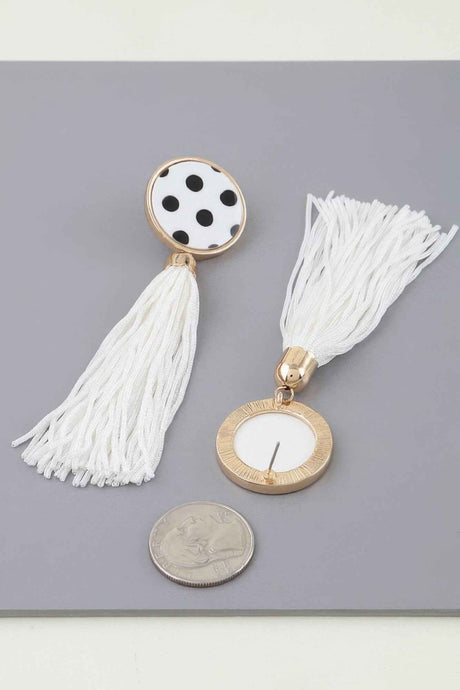 Polka Dot Tassel Drop Earrings