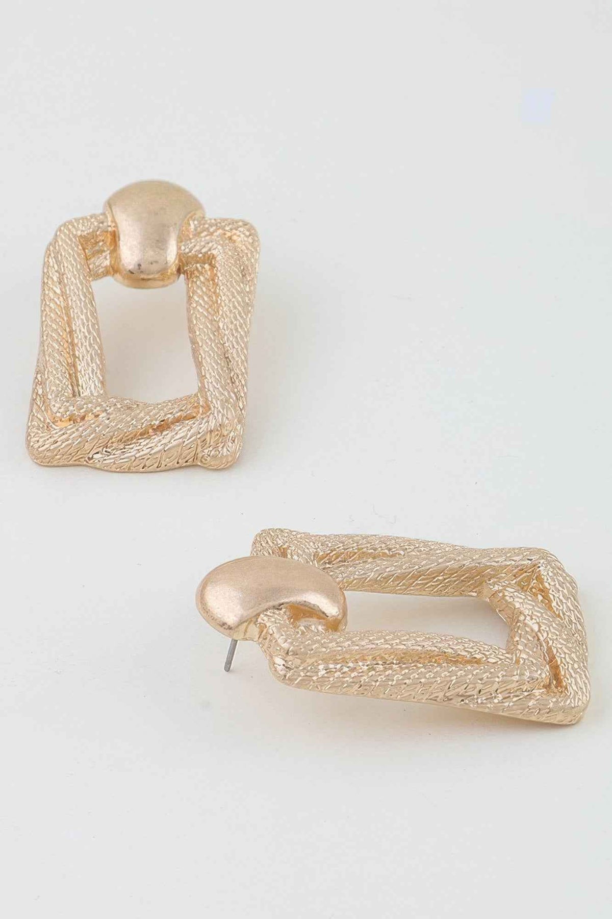 Braided Frame Twist Drop Earrings