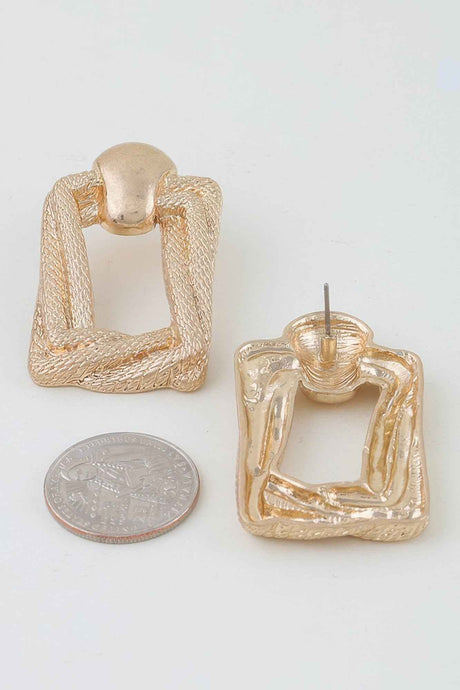 Braided Frame Twist Drop Earrings