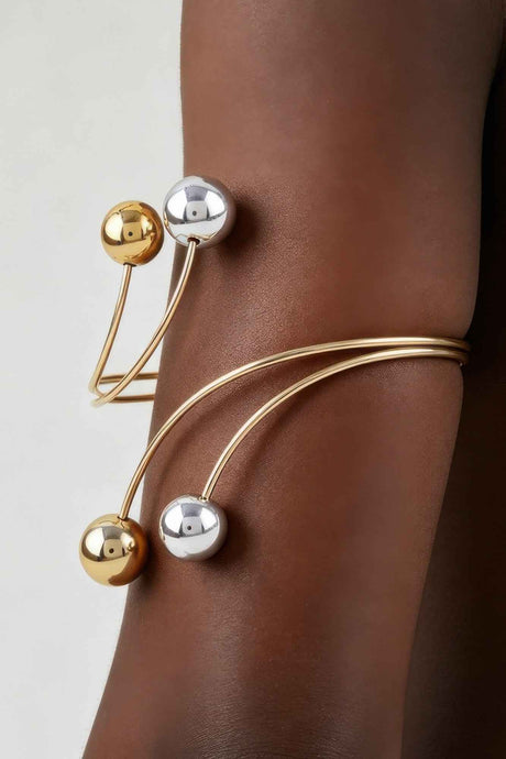Two Toned Beaded Wrap Arm Cuff