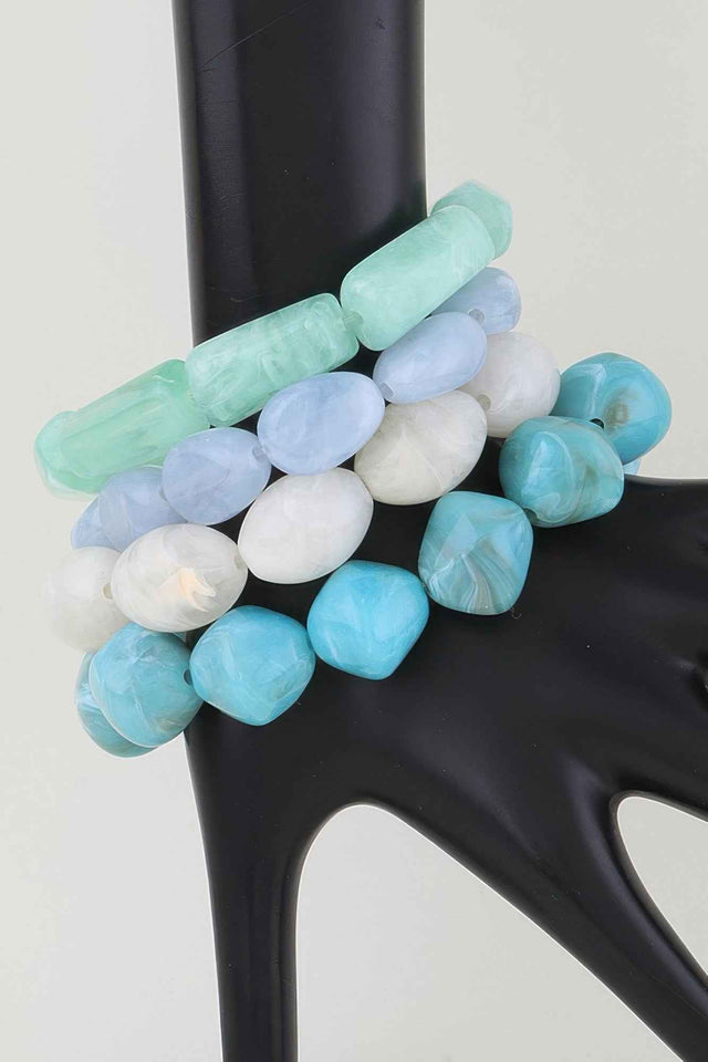 Multi Marble Stone Beaded Bracelet
