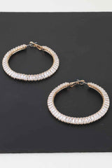 Cubic Zirconia Crystal Hoop Earrings