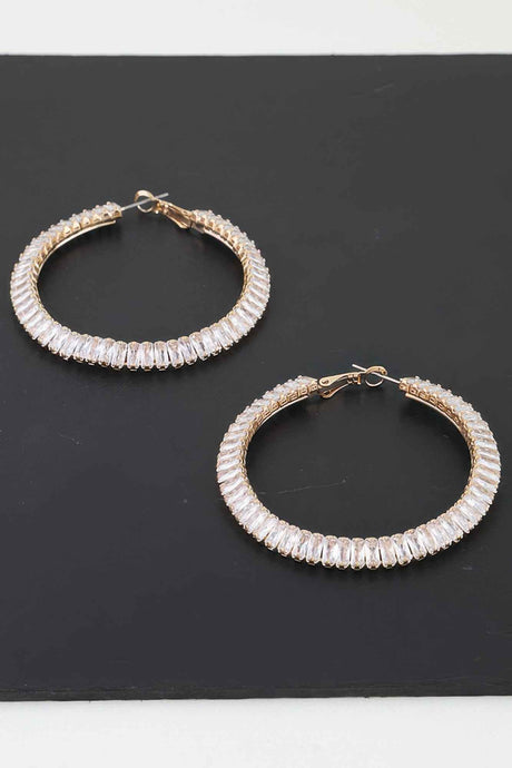 Cubic Zirconia Crystal Hoop Earrings
