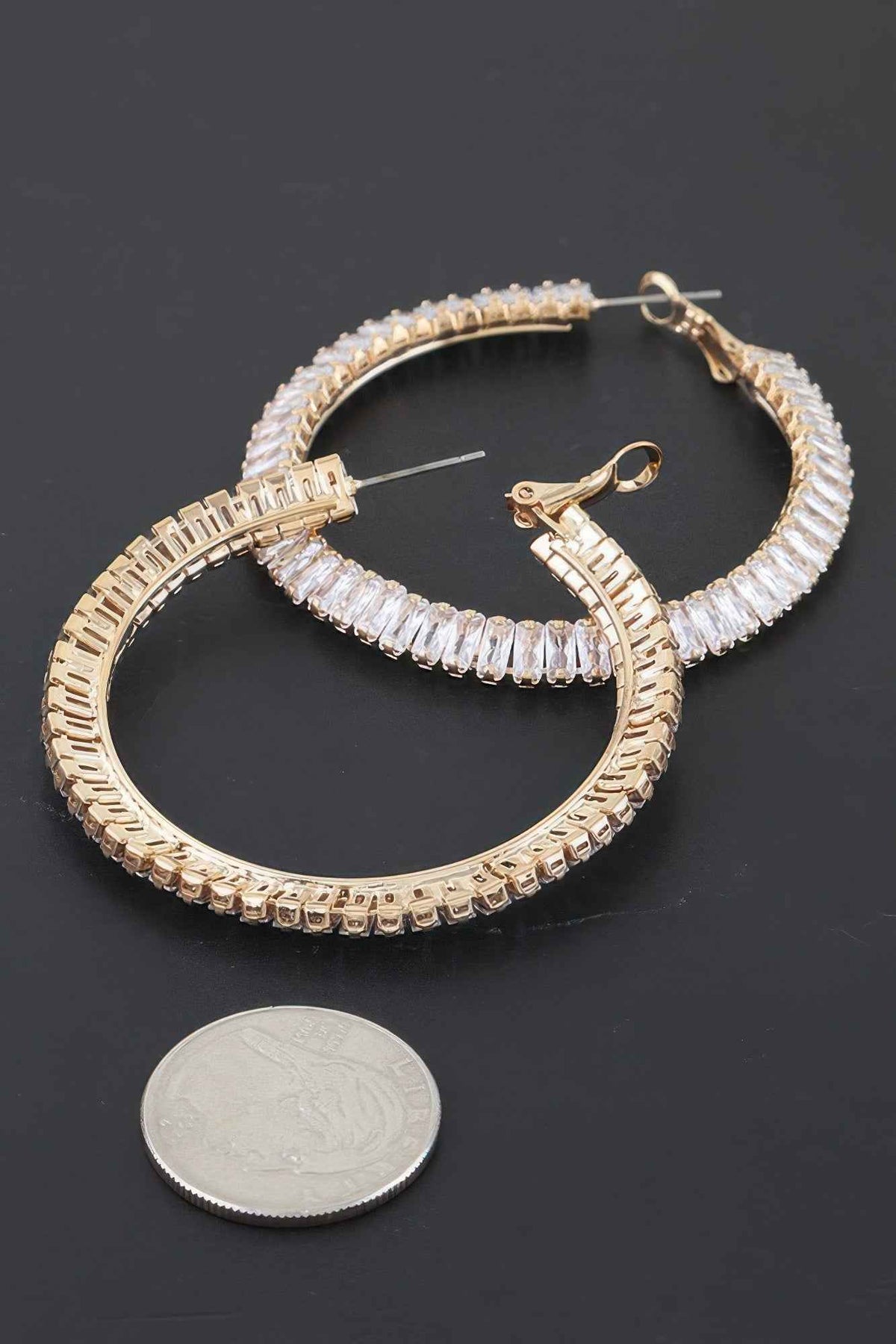 Cubic Zirconia Crystal Hoop Earrings