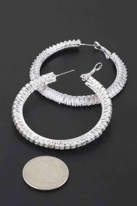Cubic Zirconia Crystal Hoop Earrings
