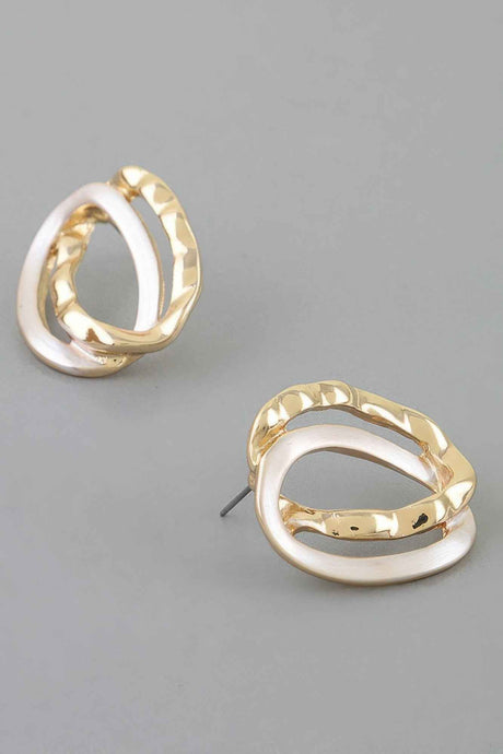 Hammered Double Oo Earrings