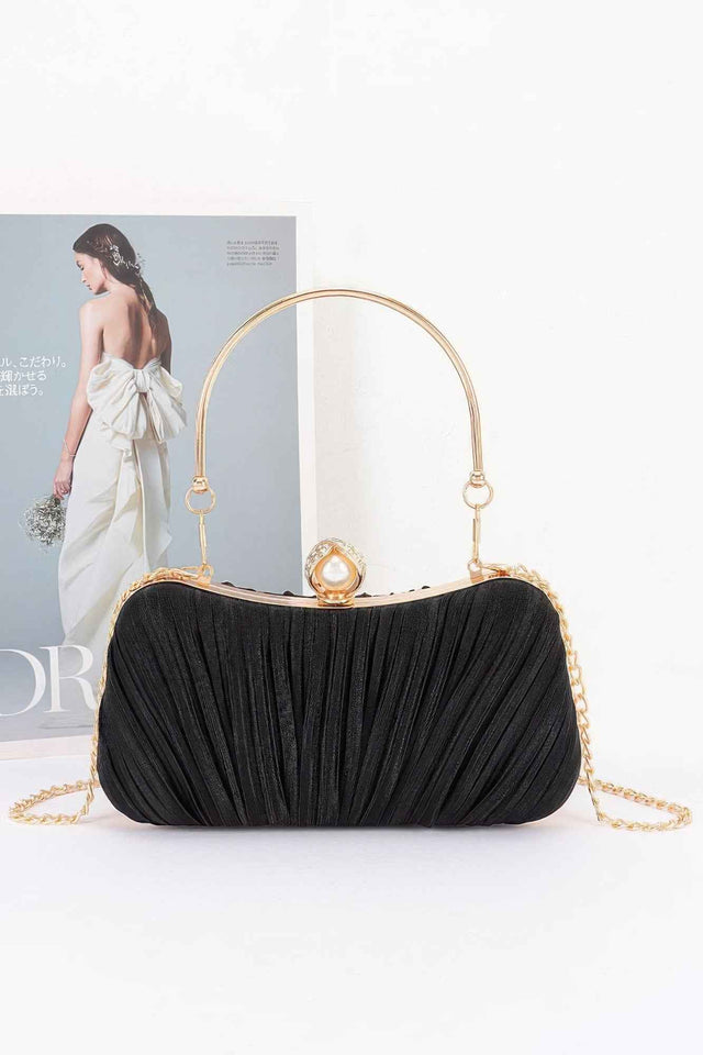 Pleated Polyester Party Clutch