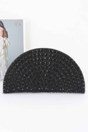 Rhinestone Half Moon Party Clutch