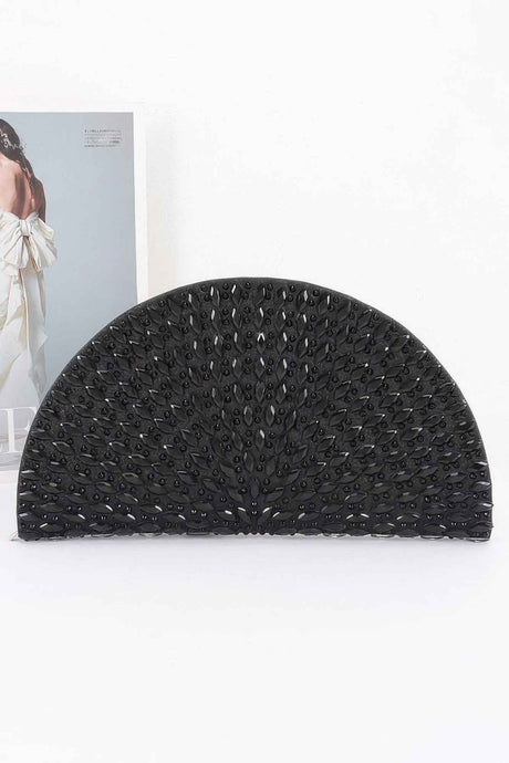 Rhinestone Half Moon Party Clutch
