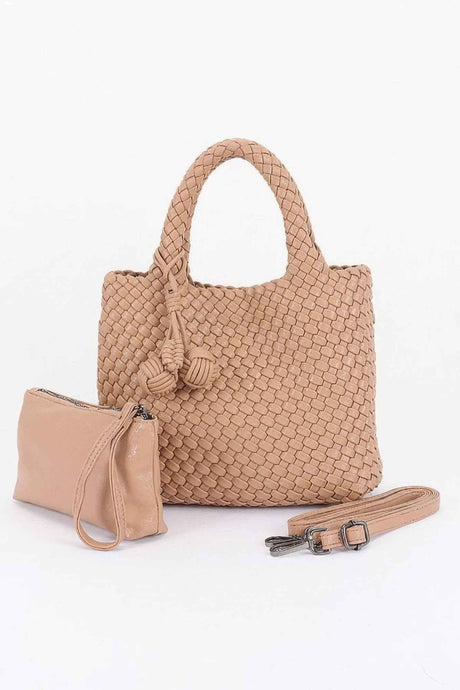 Braided Vegan Leather Tote Bag