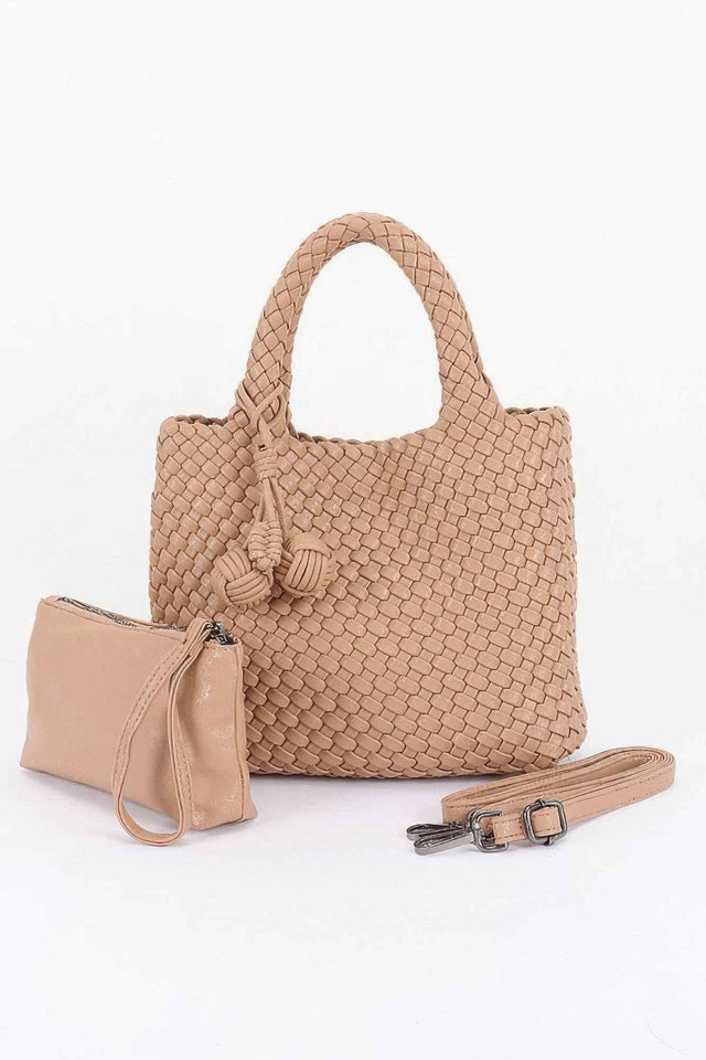 Braided Vegan Leather Tote Bag