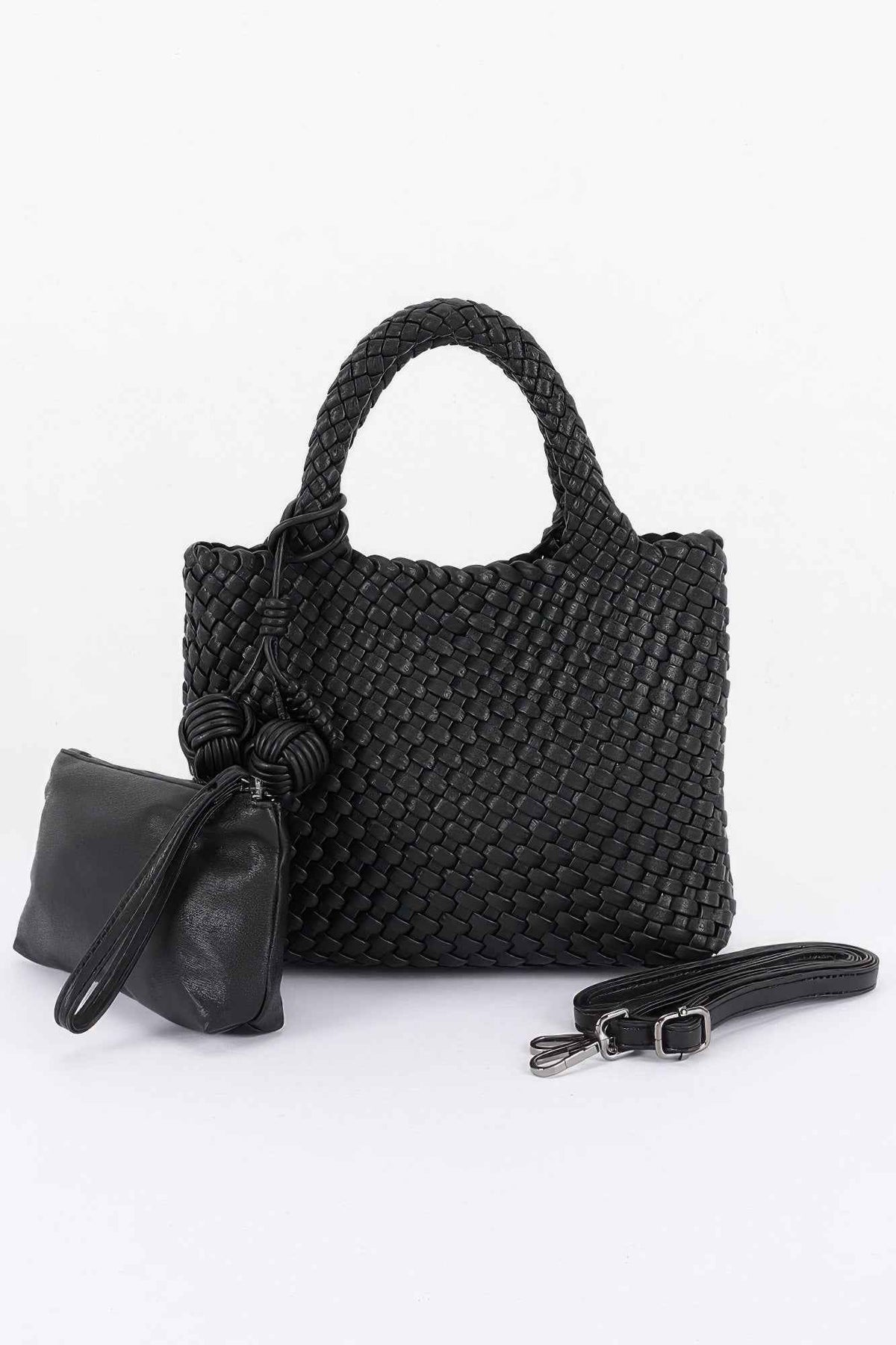 Braided Vegan Leather Tote Bag