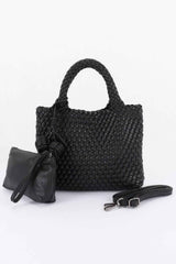 Braided Vegan Leather Tote Bag