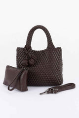 Braided Vegan Leather Tote Bag