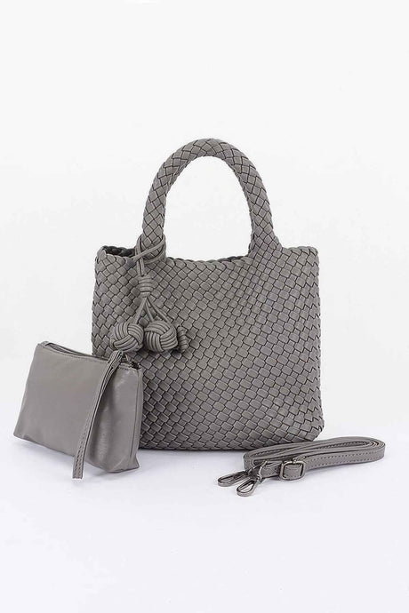 Braided Vegan Leather Tote Bag