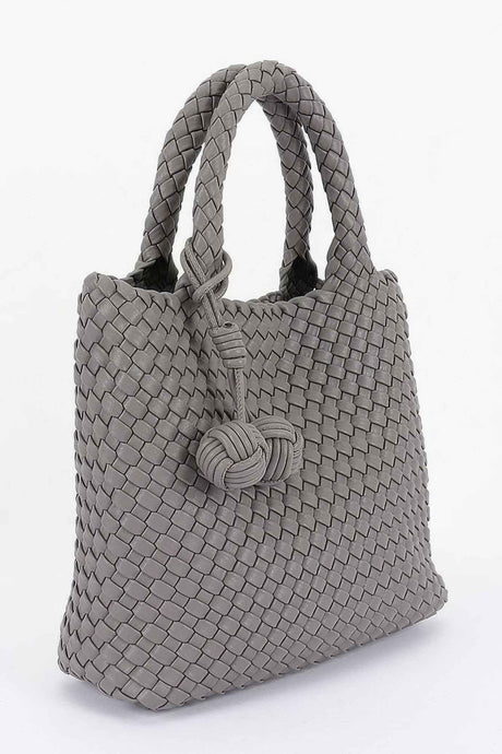Braided Vegan Leather Tote Bag