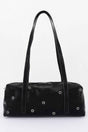 Vegan Leather Eyelet Studded Rectanglar Bag