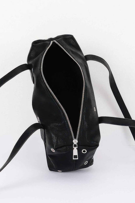 Vegan Leather Eyelet Studded Rectanglar Bag