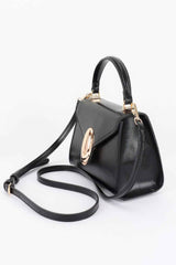 Vegan Leather Top Handle Flap Bag