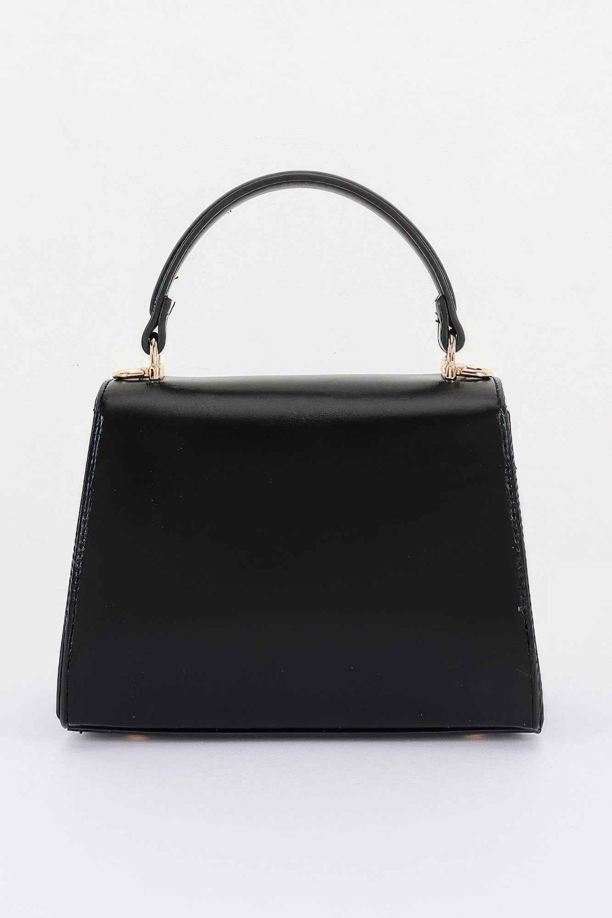 Vegan Leather Top Handle Flap Bag