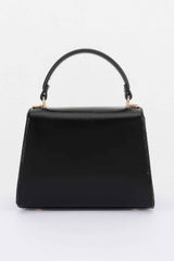 Vegan Leather Top Handle Flap Bag