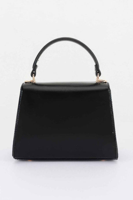 Vegan Leather Top Handle Flap Bag