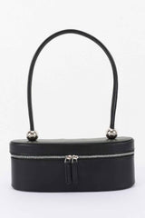 Vegan Leather Long Box Shoulder Bag