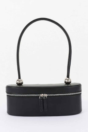 Vegan Leather Long Box Shoulder Bag