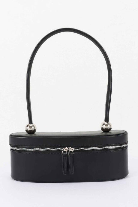 Vegan Leather Long Box Shoulder Bag
