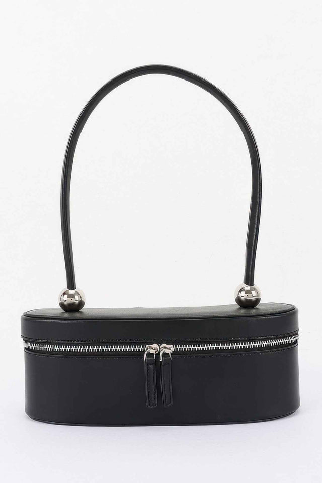 Vegan Leather Long Box Shoulder Bag