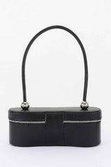 Vegan Leather Long Box Shoulder Bag