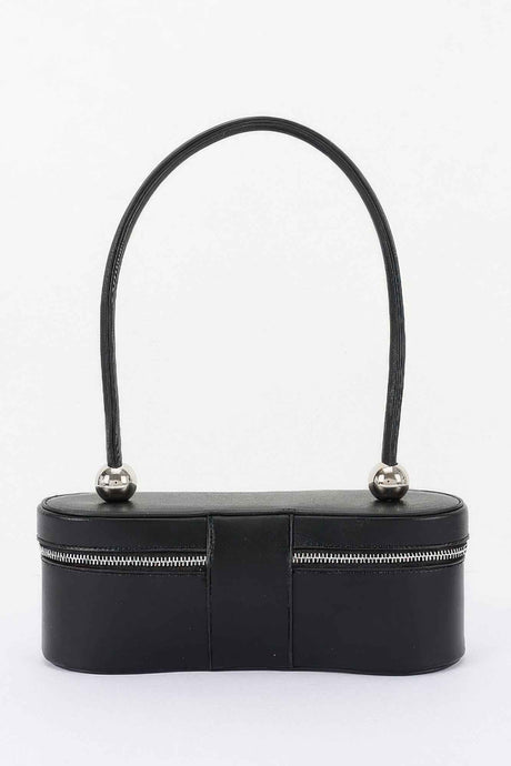 Vegan Leather Long Box Shoulder Bag