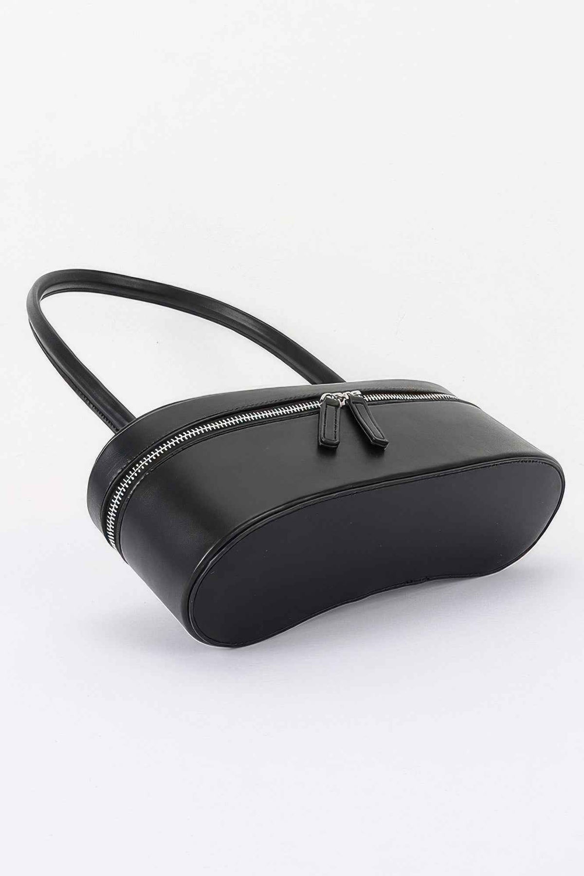 Vegan Leather Long Box Shoulder Bag