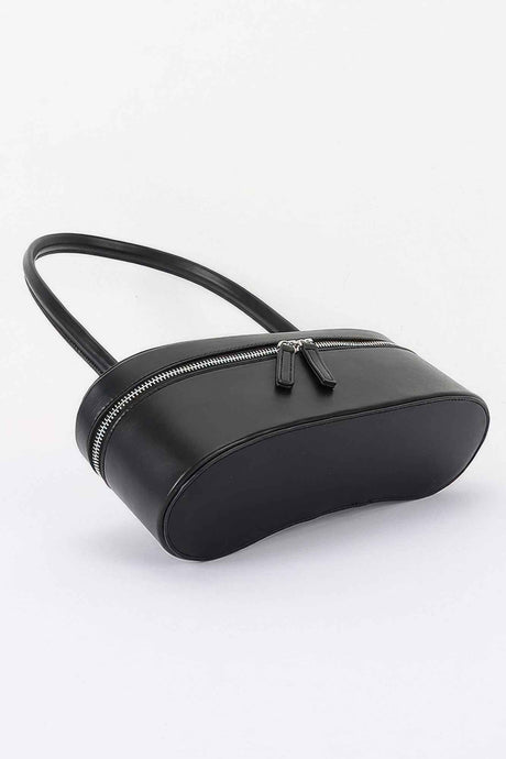Vegan Leather Long Box Shoulder Bag