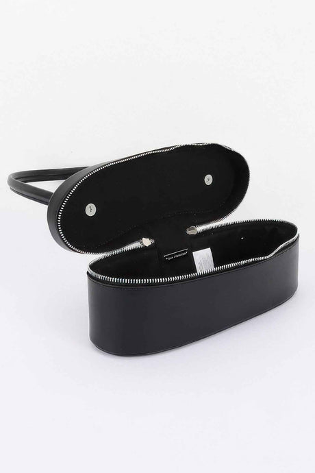 Vegan Leather Long Box Shoulder Bag