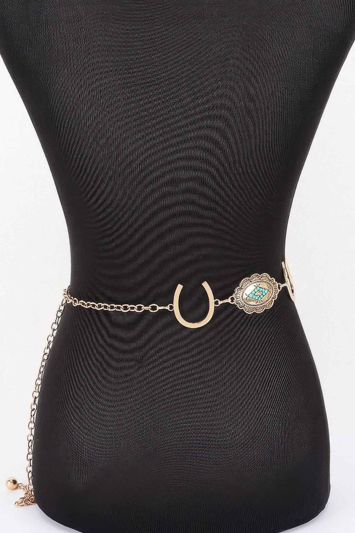 Western Horseshoe Concho Chain Belt
