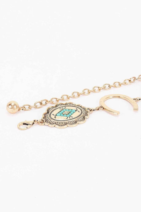Western Horseshoe Concho Chain Belt
