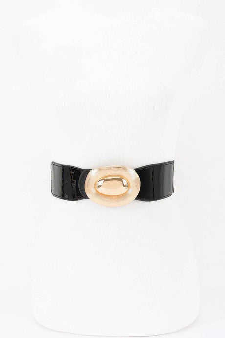 Oval Buckle Wide Waist Belt
