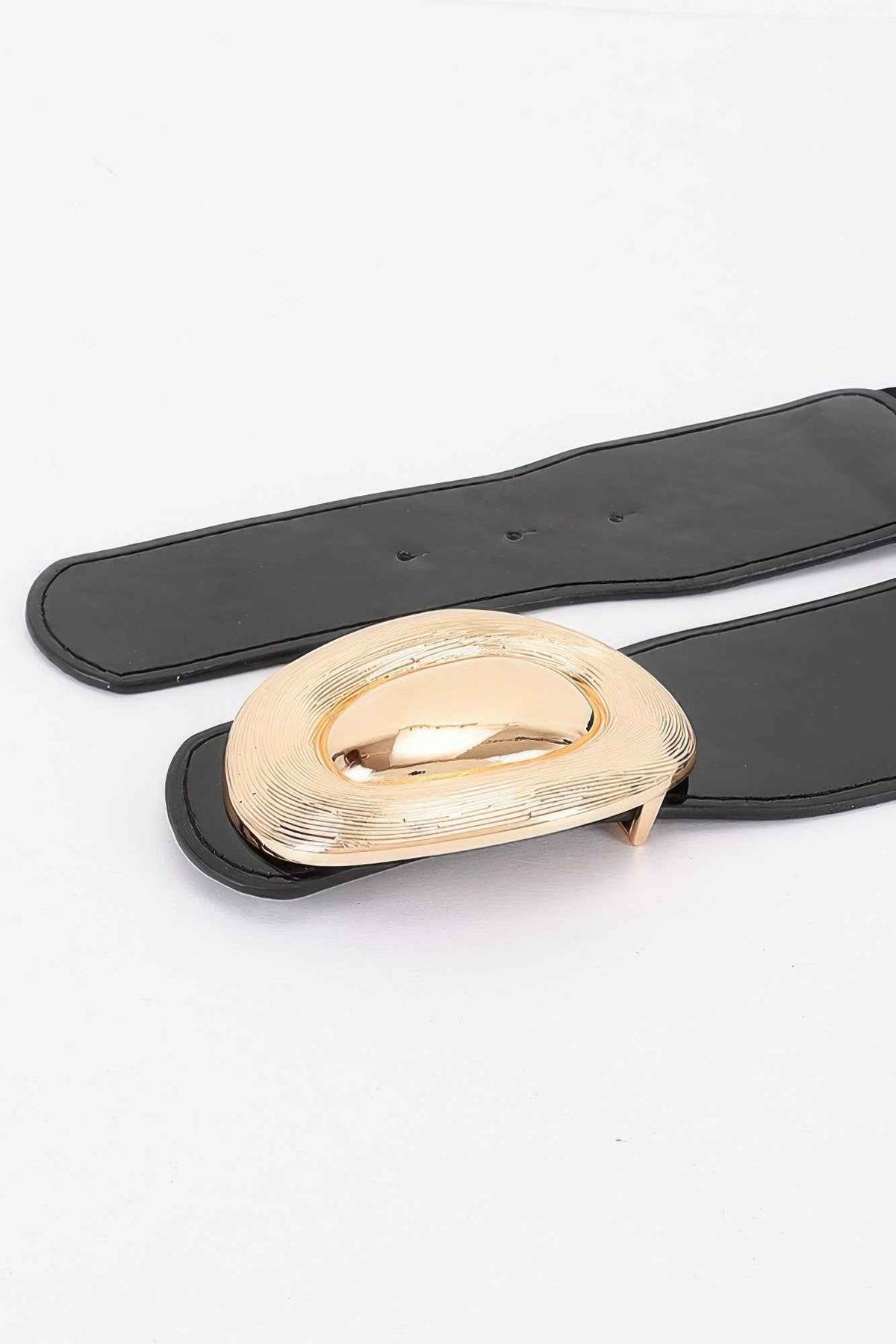 Oval Buckle Wide Waist Belt
