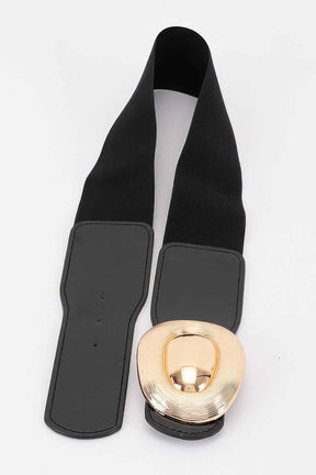Oval Buckle Wide Waist Belt
