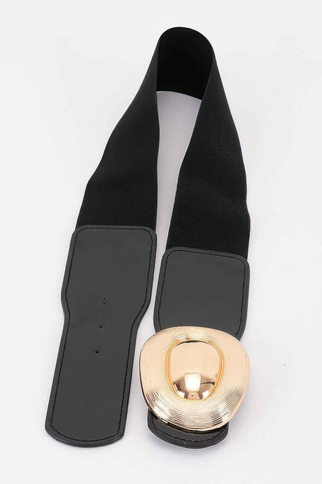 Oval Buckle Wide Waist Belt